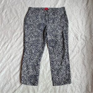 Oscar by Oscar de la Renta Linen floral cropped pants